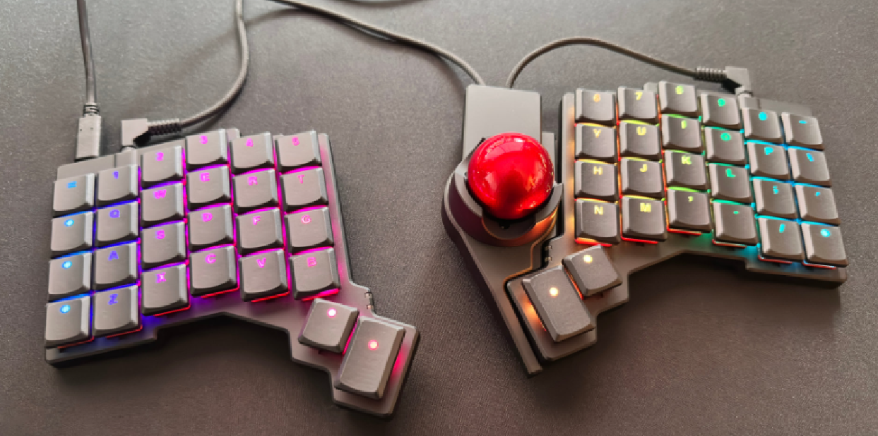 ZSA Voyager keyboard — designed by Tibbo