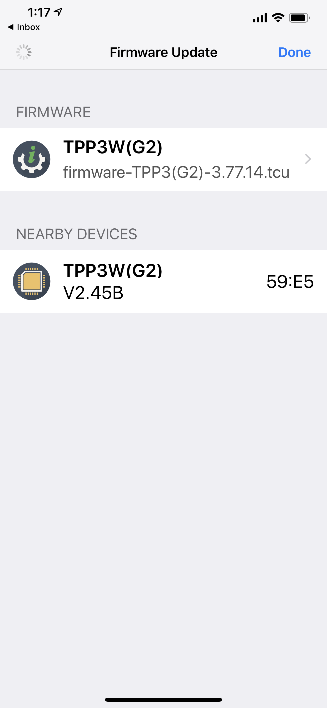 Find devices running in the BLE update mode